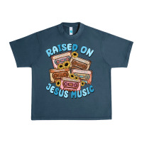 Midnight Navy raised on jesus music Urban Heavy Tee - MaliasSmallBusiness