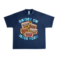 Navy raised on jesus music Urban Heavy Tee - MaliasSmallBusiness