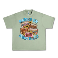 Oil Green raised on jesus music Urban Heavy Tee - MaliasSmallBusiness