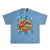 Pebble Blue raised on jesus music Urban Heavy Tee - MaliasSmallBusiness