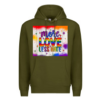 Army Green more love less hate tumbler Premium Hoodie - JahusDesignShop