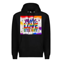 Black more love less hate tumbler Premium Hoodie - JahusDesignShop