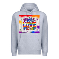 Heather Grey more love less hate tumbler Premium Hoodie - JahusDesignShop