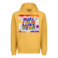 Mustard more love less hate tumbler Premium Hoodie - JahusDesignShop