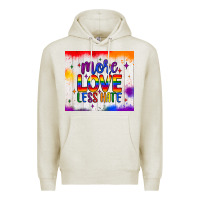 Oatmeal Heather more love less hate tumbler Premium Hoodie - JahusDesignShop