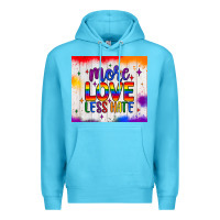 Ocean Blue more love less hate tumbler Premium Hoodie - JahusDesignShop