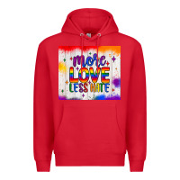Red more love less hate tumbler Premium Hoodie - JahusDesignShop