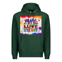 Sports Green more love less hate tumbler Premium Hoodie - JahusDesignShop