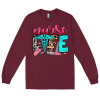Burgundy nurse life Long Sleeve Tee - NancyCooperArtShop