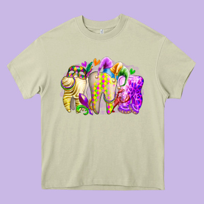 Mardi Gras Tooth Heavy Core Tee Designed By Racoondesign