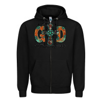 Black with god all things are possible gemstone cross Zipper Hoodie - Jasminsmagicworld