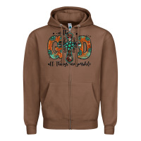 Chestnut with god all things are possible gemstone cross Zipper Hoodie - Jasminsmagicworld