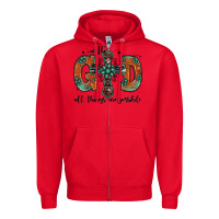 Red with god all things are possible gemstone cross Zipper Hoodie - Jasminsmagicworld