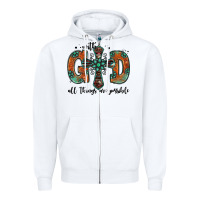 White with god all things are possible gemstone cross Zipper Hoodie - Jasminsmagicworld