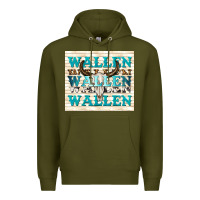 Army Green wallen with bull skull Premium Hoodie - TumblerDesignByShophia