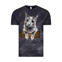 Cloud Black Russian Blue Cat Face Vintage Tee - LillyAllenDesigns
