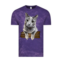 Cloud Purple Russian Blue Cat Face Vintage Tee - LillyAllenDesigns