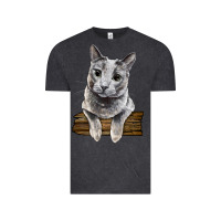 Vintage Black Russian Blue Cat Face Vintage Tee - LillyAllenDesigns