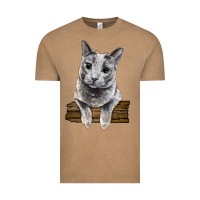 Vintage Coffee Russian Blue Cat Face Vintage Tee - LillyAllenDesigns