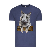 Vintage Denim Russian Blue Cat Face Vintage Tee - LillyAllenDesigns