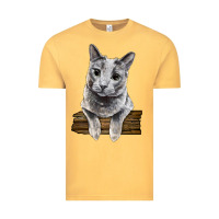 Vintage Mustard Russian Blue Cat Face Vintage Tee - LillyAllenDesigns