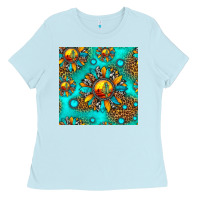 Western Sunset Sunflowers Seamless Pattern Ladies Tee | Teevron