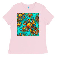 Bubblegum Pink western sunset sunflowers seamless pattern Ladies Tee - HRA Design Shop