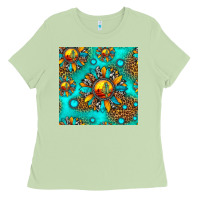 Matcha western sunset sunflowers seamless pattern Ladies Tee - HRA Design Shop
