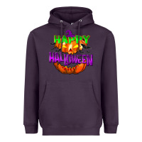 Plum Happy Halloween Heavyweight Hoodie - NancyCooperArtShop