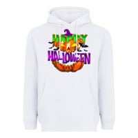 White Happy Halloween Heavyweight Hoodie - NancyCooperArtShop