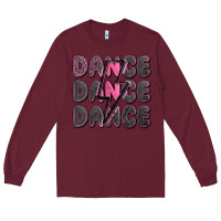 Burgundy dance dance dance with lightning bolt Long Sleeve Tee - MaliasSmallBusiness