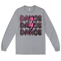 Heather Grey dance dance dance with lightning bolt Long Sleeve Tee - MaliasSmallBusiness