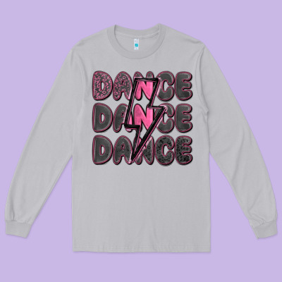Dance Dance Dance With Lightning Bolt Long Sleeve Tee Designed By Maliassmallbusiness