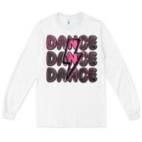 White dance dance dance with lightning bolt Long Sleeve Tee - MaliasSmallBusiness