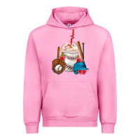 Fuchsia Pink Baseball Frappe Coffee Urban Hoodie - FaDigitalArtStudio