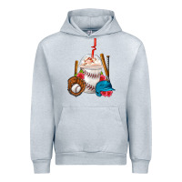Heather Grey Baseball Frappe Coffee Urban Hoodie - FaDigitalArtStudio