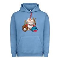 Pigment Pebble Blue Baseball Frappe Coffee Urban Hoodie - FaDigitalArtStudio