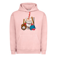 Pigment Salmon Baseball Frappe Coffee Urban Hoodie - FaDigitalArtStudio