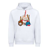 White Baseball Frappe Coffee Urban Hoodie - FaDigitalArtStudio