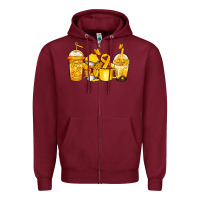 Burgundy childhood cancer coffee Zipper Hoodie - Jasminsmagicworld