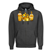 Charcoal Heather childhood cancer coffee Zipper Hoodie - Jasminsmagicworld