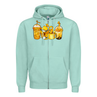 Seafoam childhood cancer coffee Zipper Hoodie - Jasminsmagicworld
