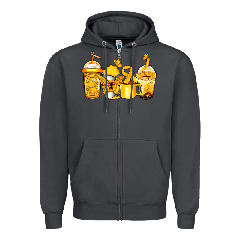 Childhood Cancer Coffee Zipper Hoodie by Jasminsmagicworld | Teevron