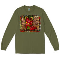 Army Green cowboy boots christmas Long Sleeve Tee - JahusDesignShop