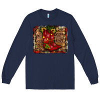 Navy cowboy boots christmas Long Sleeve Tee - JahusDesignShop