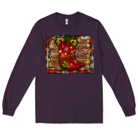 Plum cowboy boots christmas Long Sleeve Tee - JahusDesignShop
