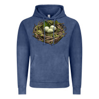 Vintage Denim Bird Nest With Eggs Vintage Hoodie - LillyAllenDesigns