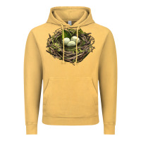 Vintage Mustard Bird Nest With Eggs Vintage Hoodie - LillyAllenDesigns