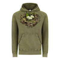 Vintage Olive Bird Nest With Eggs Vintage Hoodie - LillyAllenDesigns