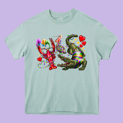 Mardi Gras Heavy Core Tee Designed By Racoondesign